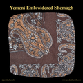 Dark Brown Shemagh (Keffiyeh) – Gold Embroidery Pattern | Premium Cotton Headscarf