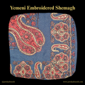 Dark Grey Shemagh (Keffiyeh) – Red Embroidery Pattern | Premium Cotton Headscarf