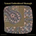 Olive Green Shemagh (Keffiyeh) – Black Embroidery Pattern | Premium Cotton Headscarf